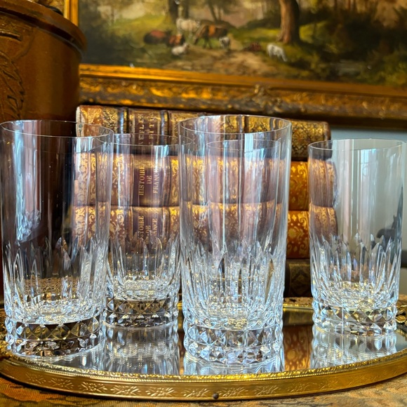 2 Chipped Baccarat Crystal Highball 5 1/2” tall Glasses - Picture 1 of 12